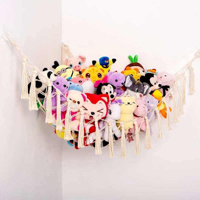 Photo 1 of LARGE STUFFED ANIMAL NET OR HAMMOCK MACRAME, STUFFED TOY ORGANIZER