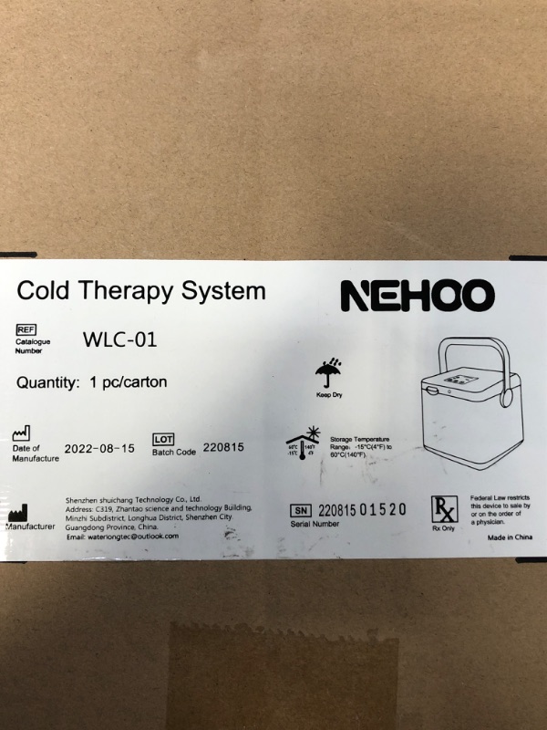 Photo 5 of NEHOO Cold Therapy System, Low Noise Ice Therapy Machine, Continuous Cryotherapy Cold Pack, Universal Pad for Knee, Ankle, Cervical, Back, Leg and Hip Gray