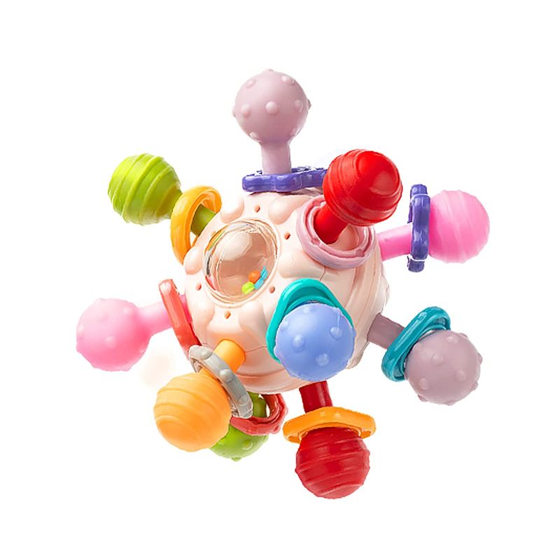 Photo 1 of Baby Sensory Teething Toys, Atomic Ball Chew Toys Rattle & Teether Grasping Activities Infant Toy for 0 6 12 Months Boys & Girls Gift