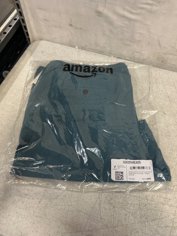 Photo 2 of Amazon Essentials Men's Slim-Fit 7" Pull-on Comfort Stretch Canvas Short (Previously Goodthreads)-Size 3X-Large Teal Blue