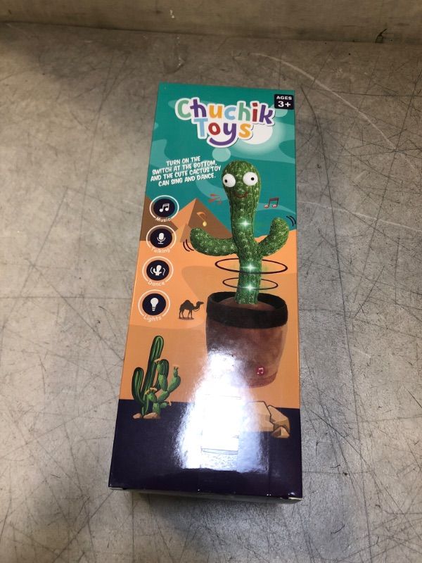 Photo 3 of Chuchik Dancing Talking Cactus Toy for Babies – 60 Songs the Singing Cactus Toy with 3 Changeable Outfits – Plush Wiggle Dancing Talking Repeating Mimicking Cactus Toy with Glowing LED Lights (1 Pack)