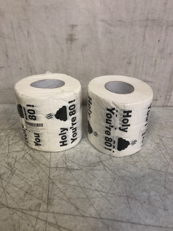 Photo 2 of 80th Birthday Decorations For Men Women - Toilet Paper 80 Birthday Gifts Funny Joke Present - Novelty Great Hilarious Gag Laugh Toilet Paper (2 COUNT)
