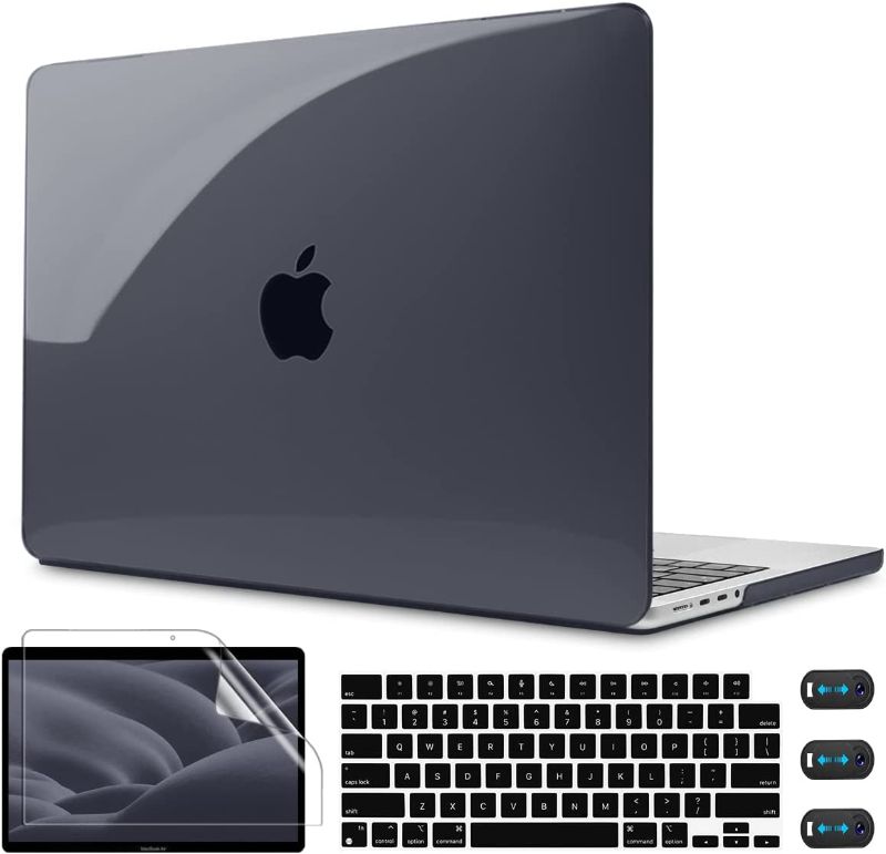 Photo 1 of CISSOOK Black Hard Shell Case for MacBook Pro 16 Inch 2021 2022 Release A2485, Plastic Laptop Hard Shell Black Cover with Keyboard Cover and Screen Protector for Pro 16" M1 Pro Max A2485 - Black