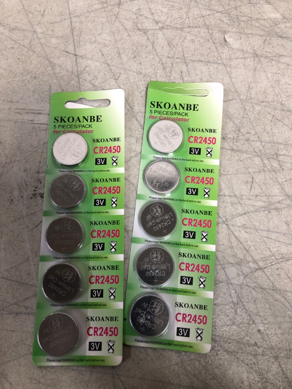 Photo 2 of 2 COUNT- SKOANBE 5PCS CR2450 3V Lithium Battery