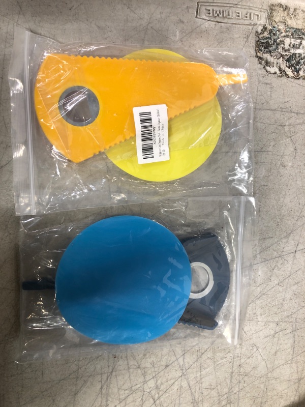 Photo 1 of 2 COUNT- Wellcun Multifunctional Jar Opener for Weak Hands, Bottle Opener Kit with Rubber Jar Opener Gripper Pad, 3 in 1 Can Opener Jar Opener Set for Rotating Caps, Gripper Bottle Opener Non Slip (Yellow & Blue)