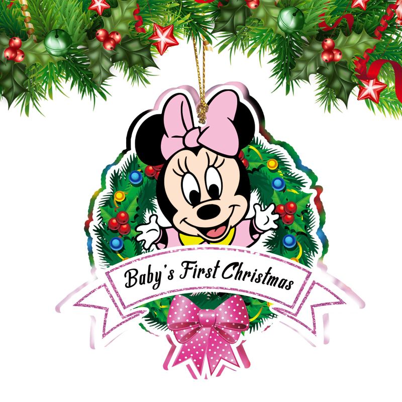 Photo 2 of 2 COUNT- Baby First Christmas Ornament 2022 - Baby’s First Christmas Tree Ornament | My First New Years Baby Ornament, Baby First Christmas Tree Hanging Decoration. BOY & GIRL (Mickey & Mini Mouse