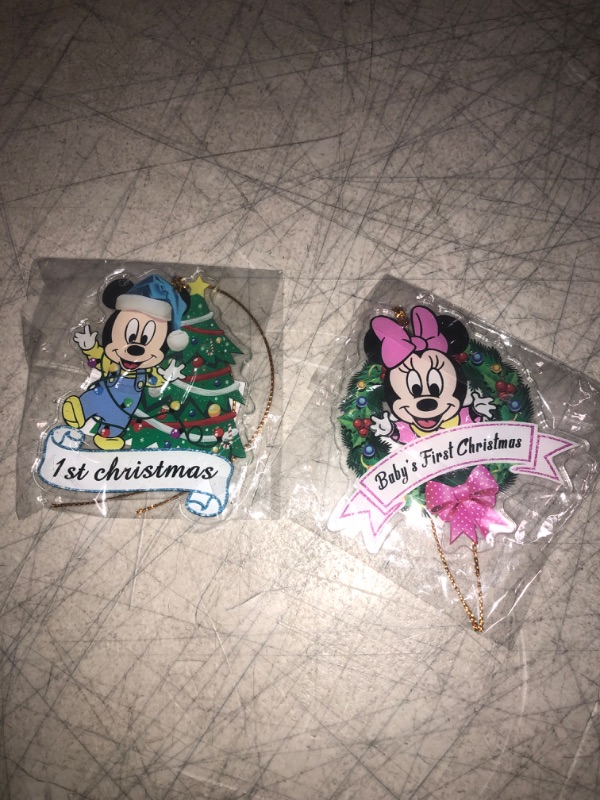 Photo 3 of 2 COUNT- Baby First Christmas Ornament 2022 - Baby’s First Christmas Tree Ornament | My First New Years Baby Ornament, Baby First Christmas Tree Hanging Decoration. BOY & GIRL (Mickey & Mini Mouse