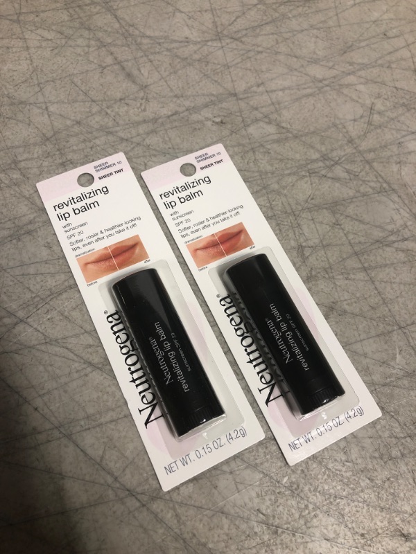 Photo 2 of 2 COUNT- Neutrogena Revitalizing and Moisturizing Tinted Lip Balm with Sun Protective Broad Spectrum SPF 20 Sunscreen, Lip Soothing Balm with Sheer Tint. Sheer Shimmer 10,.15 oz