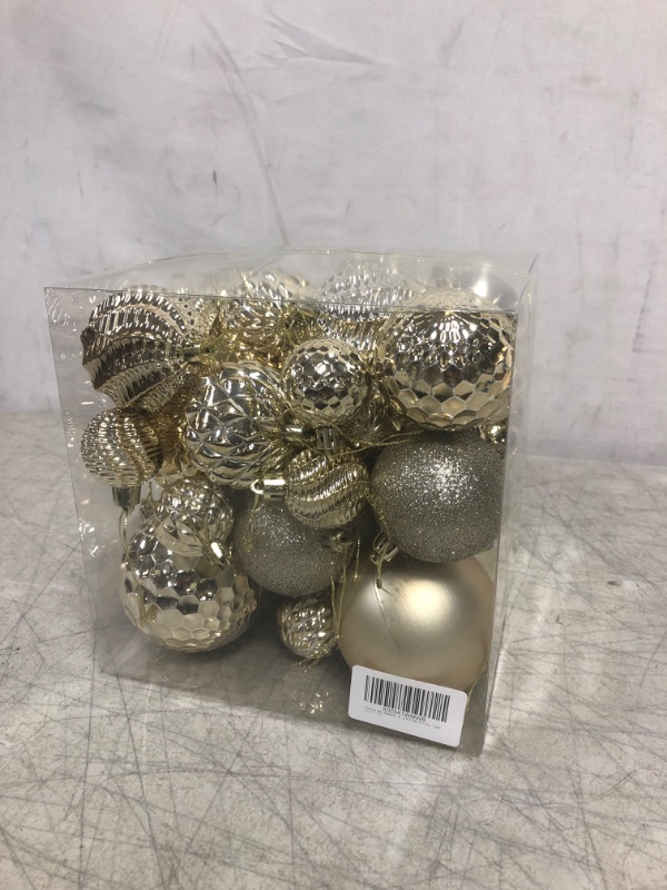 Photo 1 of 36 PC Christmas Ornaments. 6 Styles, 3 Sizes (Gold)