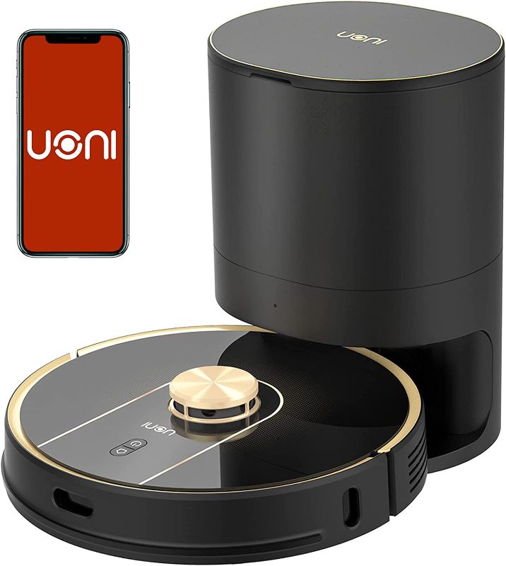 Photo 1 of UONI V980Plus Robot Vacuum Cleaner with Self-Emptying Dustbin - Lidar Navigation Robotic Vacuums Multi-Floor Mapping 2700Pa Strong Suction with No-Go Zones 190 Mins Runtime for Pet Hair
