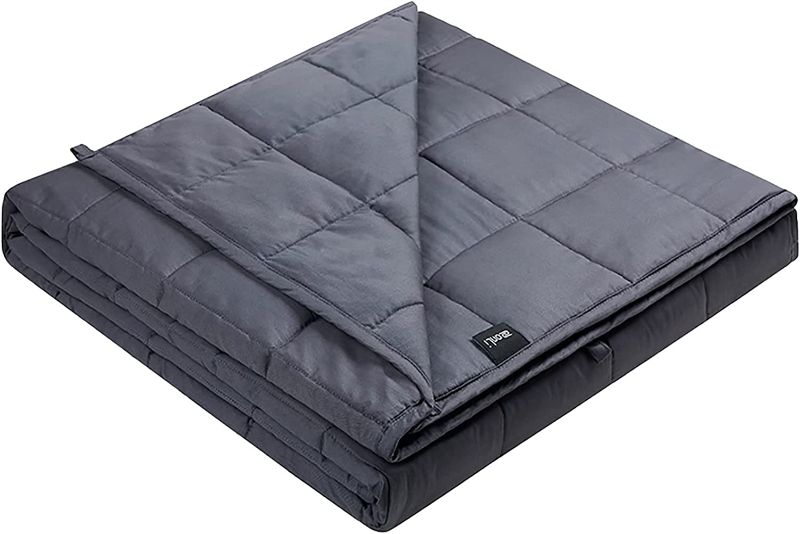 Photo 1 of ZonLi Weighted Blanket (60''x80'', 20lbs, Queen Size Dark Grey), Weighted Blankets for Adults and Kids, High Breathability Heavy Blanket, Soft Material with Premium Glass Beads
