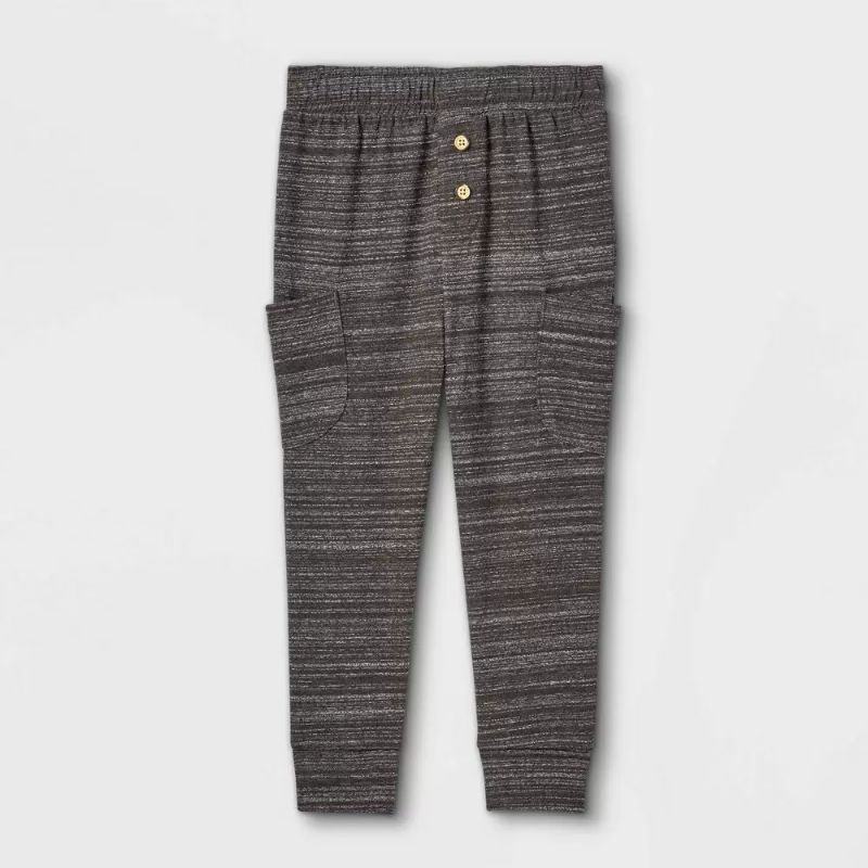 Photo 1 of 3T----Toddler Boys' Jersey Knit Jogger Pull-On Pants - Cat & Jack Charcoal Gray  
