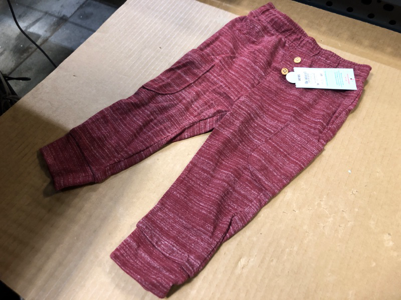 Photo 2 of 2T---Toddler Boys' Jersey Knit Jogger Pull-On Pants - Cat & Jack Maroon   Red
