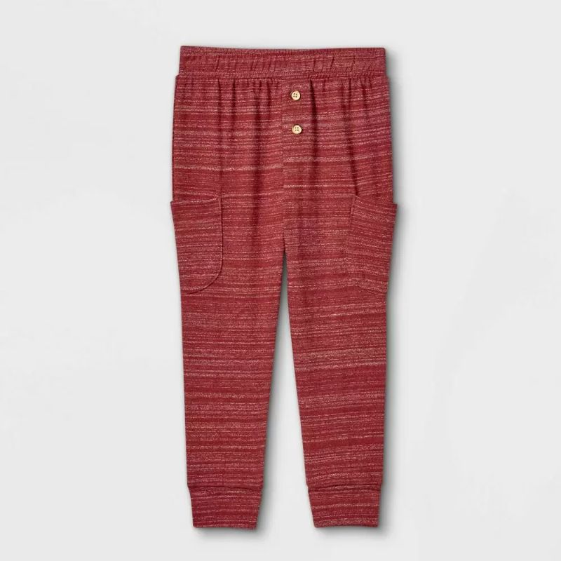 Photo 1 of 4T---Toddler Boys' Jersey Knit Jogger Pull-On Pants - Cat & Jack Maroon   Red
