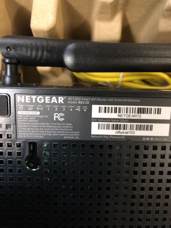 Photo 5 of NETGEAR WiFi Router (R6230) - AC1200 Dual Band Wireless Speed (up to 1200 Mbps) | Up to 1200 sq ft Coverage & 20 Devices | 4 x 1G Ethernet and 1 x 2.0 USB ports