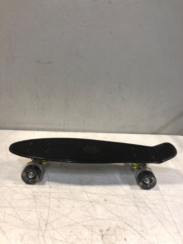 Photo 2 of CAROMA Cruiser Skateboard, 22" Classic Retro Skateboard, Complete Skateboard with ABEC-7 Bearings and Molded Waffle Deck, Mini Cruiser Skateboard for Kids Adults and Balance Training