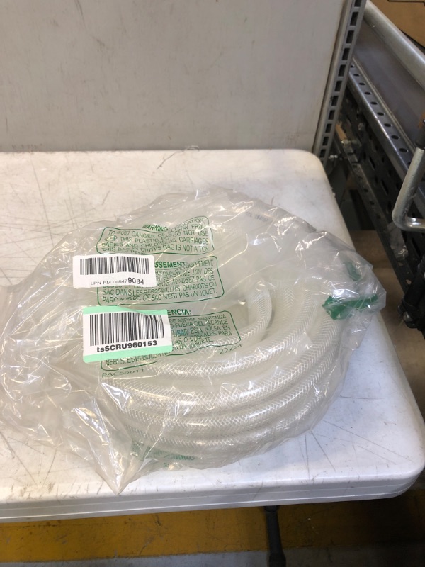 Photo 2 of 3/4" ID x 25 Ft High Pressure Braided Clear PVC Vinyl Tubing Flexible Vinyl Tube, Heavy Duty Reinforced Vinyl Hose Tubing, BPA Free and Non Toxic 3/4" I.D. 25 Feet