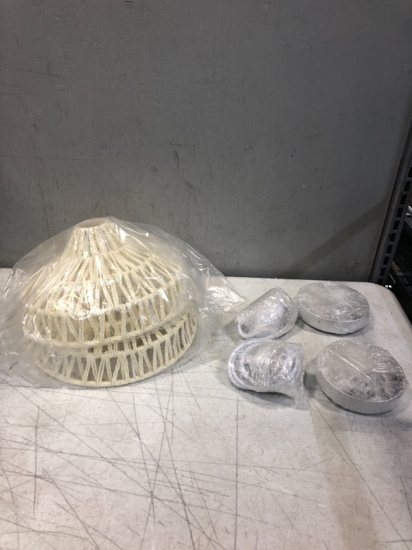 Photo 3 of 2 Off White Woven Pendant Light Chandelier Dome Wicker Pendant Light Rattan Light Fixture for Dining Room Living Room Bedroom Kitchen Island Foyer (SIMILAR TO STOCK PHOTO/FACTORY SEALED OPENED FOR PHOTOS)