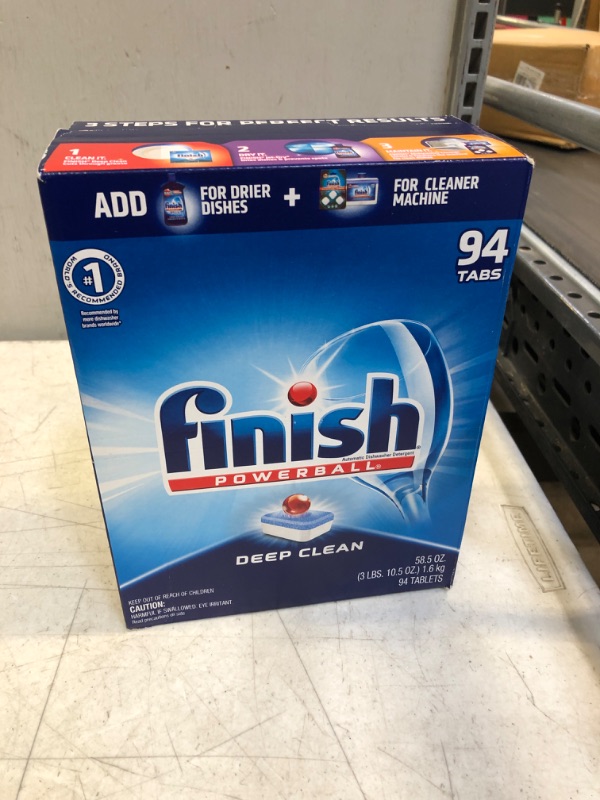 Photo 2 of Finish - All in 1 - Dishwasher Detergent - Powerball - Dishwashing Tablets - Dish Tabs - Fresh Scent, 94 Count (Pack of 1) - Packaging May Vary