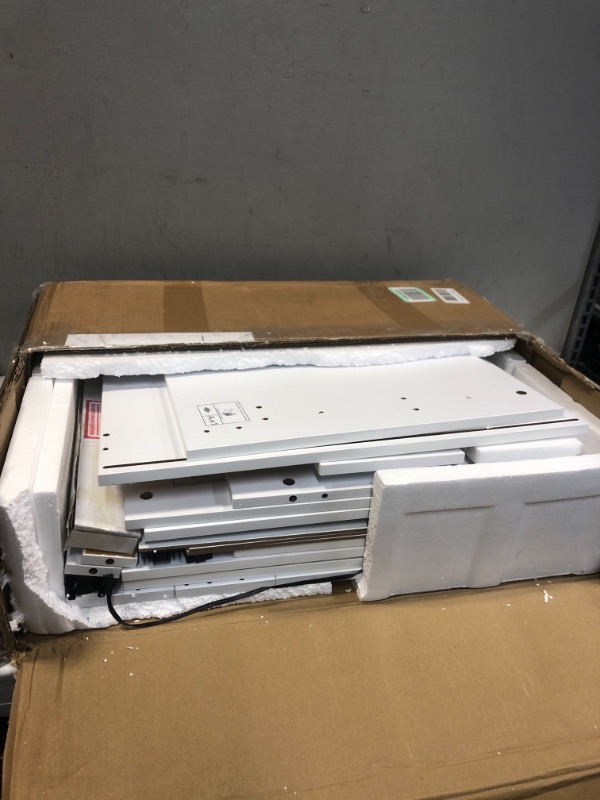 Photo 1 of 2 drawer White bedside table with cubby storage with LED white light measurements 67*52*19CM (SIMLIAR TO STOCK PHOTO) (FACTORY SEALED OPENED FOR PHOTOS)