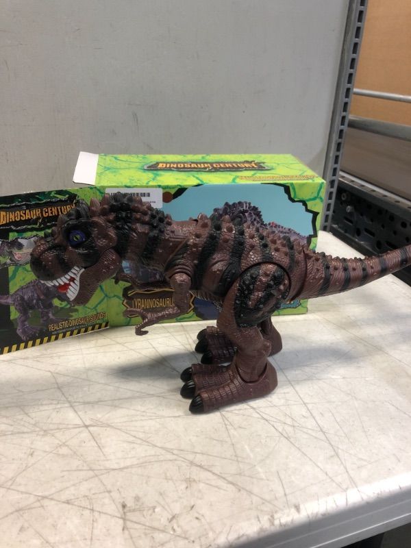 Photo 2 of Electronic Walking Dinosaur with LED Light, Realistic T-Rex Dinosaur Toy with Light Up, Sound, Walking Motion and Swinging Tail Action for Kids