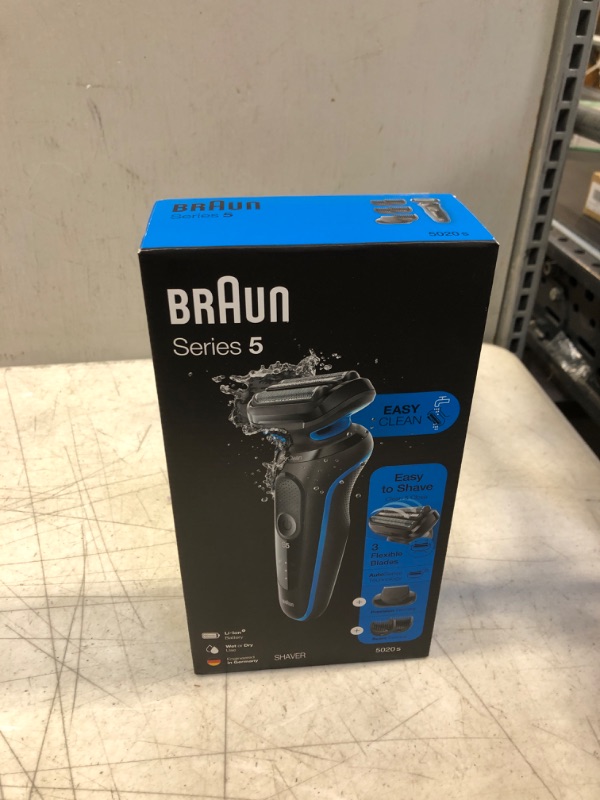 Photo 2 of Braun Series 5 5020 Electric Razor for Men Foil Shaver with Beard Trimmer, Rechargeable, Wet & Dry with EasyClean, Black, 5 Piece Set 5020s