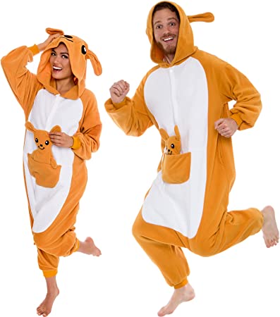 Photo 1 of Adult Onesie Halloween Costume - Animal and Sea Creature - Plush One Piece Cosplay Suit for Adults, Women and Men FUNZIEZ! Medium