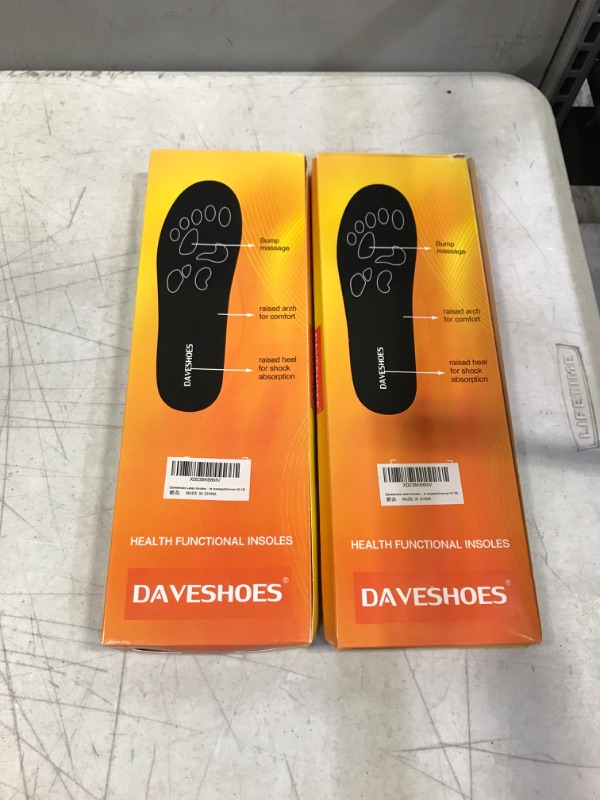 Photo 2 of Daveshoes Unisex Latex Insoles for Women and Men 2022 Plantar Fasciitis Relief Orthotic Inserts Arch Support Insoles for Men and Women Shoe Inserts Insoles Women 14-16/Men 13-15 (2 pairs)