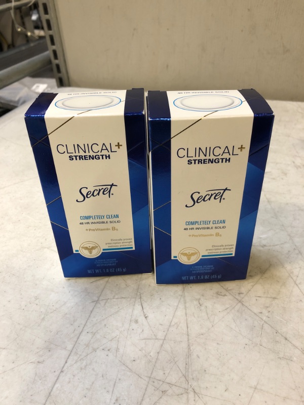 Photo 2 of ** 2 COUNT ** Clinical Strength Invisible Solid Antiperspirant Deodorant Completely Clean EXP 01 2023 