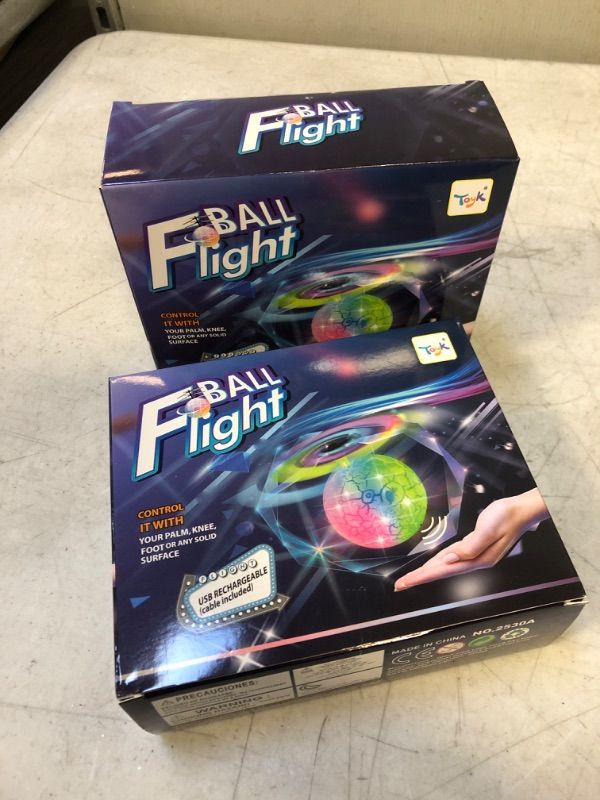 Photo 2 of ** 2 COUNT Flying Toy Ball Infrared Induction RC Flying Toy Built-in LED Light Disco Helicopter Shining Colorful Flying Drone Indoor and Outdoor Games Toys for 3 4 5 6 7 8 9 10 Year Old Boys and Girls