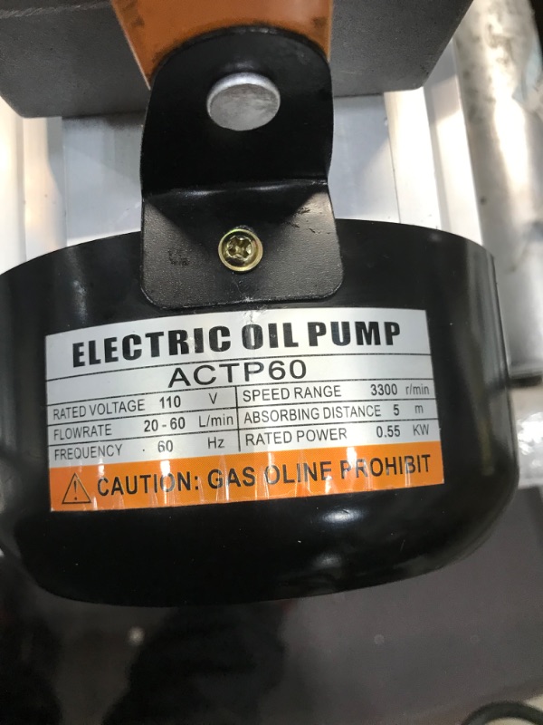 Photo 3 of **PARTS ONLY**DAMAGED**
GPOAS 110V AC 550W Self Priming Electric Transfer Pump, 60L / Min 16GPM Oil Change Fuel Diesel Kerosene Biodiesel Pump