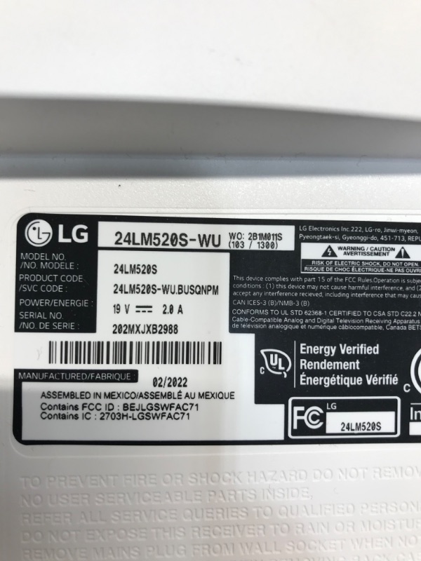 Photo 5 of LG 24 Inch Class HD Smart TV (24LM520S-WU, 2022)
