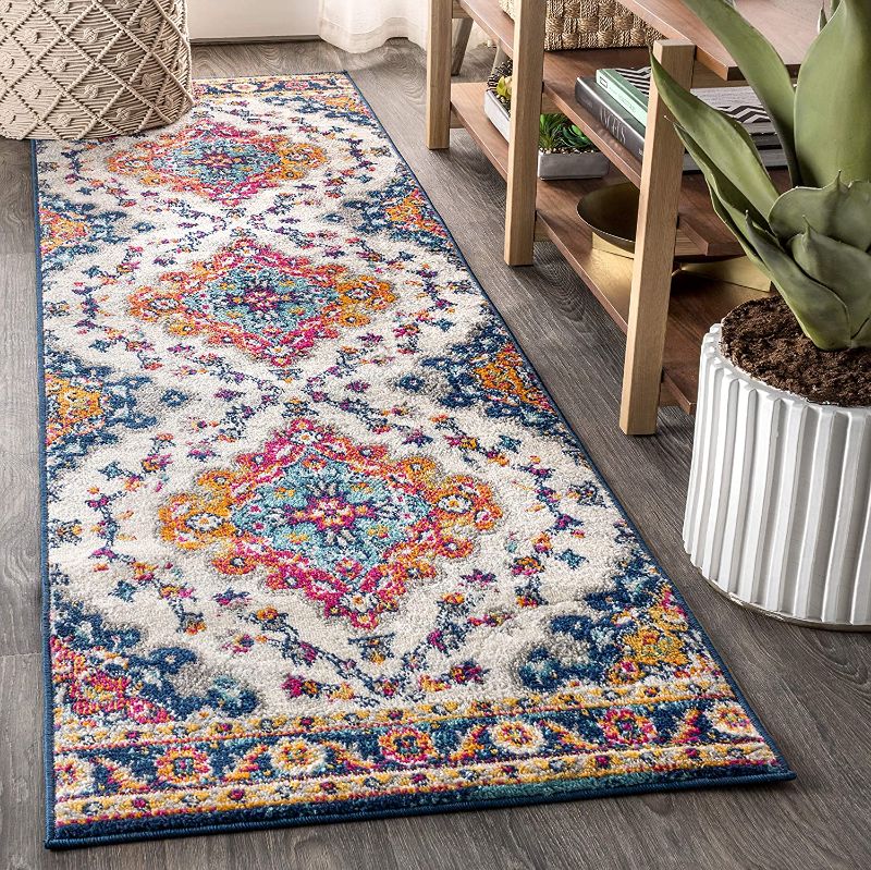 Photo 1 of 
JONATHAN Y BMF106A-210 Bohemian Flair Boho Vintage Medallion Indoor Area-Rug Floral Easy-Cleaning High Traffic Bedroom Kitchen Living Room Non Shedding, 2 X...
Color:Blue/Multi
Size:2 X 10