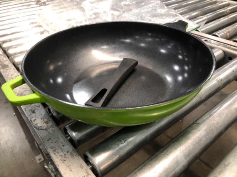 Photo 2 of **Damaged handle** 14" Green Earth Wok by Ozeri, with Smooth Ceramic Non-Stick Coating (100% PTFE and PFOA Free) Green 14"