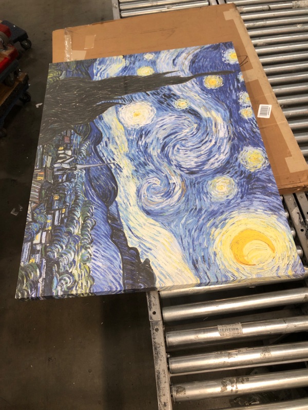 Photo 2 of **MINOR DAMAGE TO BACK OF UNIT** Starry Night by Vincent van Gogh, 35x47-Inch Canvas Wall Art
