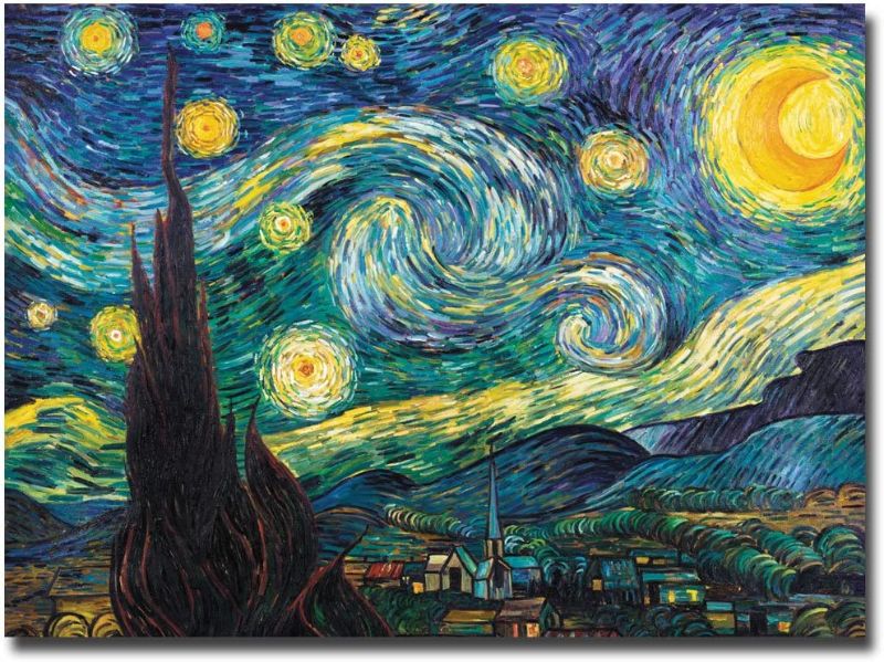 Photo 1 of **MINOR DAMAGE TO BACK OF UNIT** Starry Night by Vincent van Gogh, 35x47-Inch Canvas Wall Art
