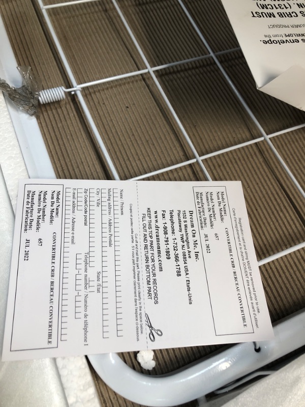 Photo 5 of **MINOR SCUFFS FROM SHIPPING** Dream On Me Synergy 5-In-1 Convertible Crib In White, Greenguard Gold Certified Crib White