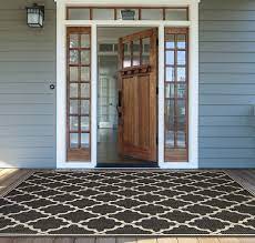 Photo 1 of *Minor damage** Couristan Monaco 7x10 Black-sand Indoor/Outdoor Geometric Runner Rug
