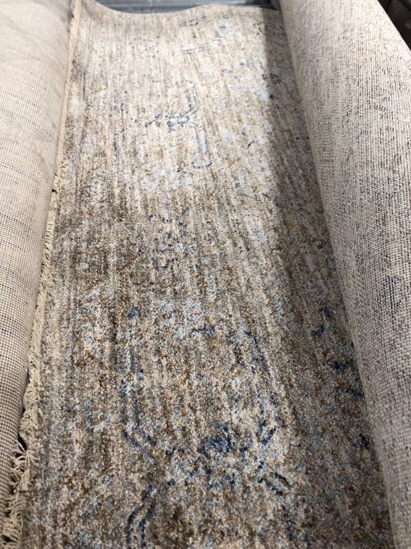 Photo 2 of Angela Rose x Loloi Blake Collection BLA-03 Taupe / Blue, Transitional 7'-10" x 10'-2" Area Rug Taupe / Blue 7'-10" x 10'-2"