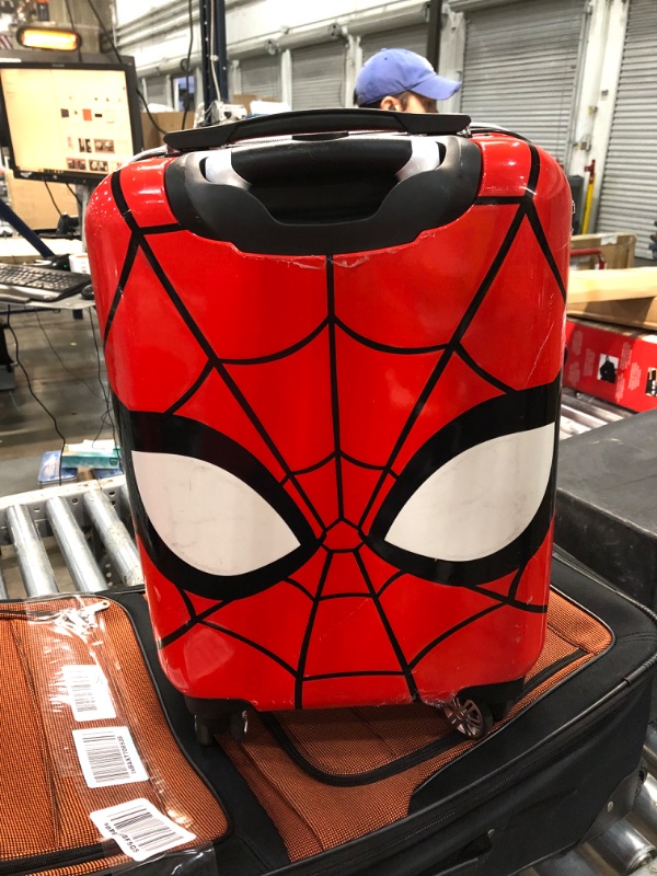 Photo 2 of 
FUL Marvel Spider-Man 22 Inch Rolling Luggage, Mask Design Hardshell Carry On Suitcase with Wheels, Red