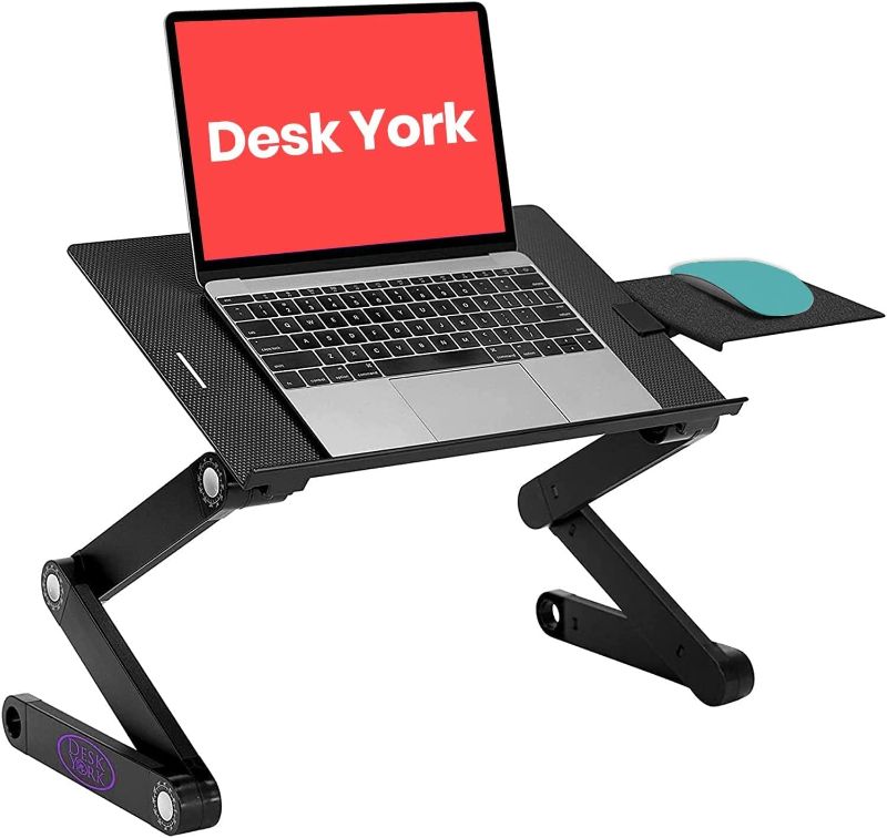 Photo 1 of ** STOCK PHOTO AS REFERENCE ** Desk York Portable Laptop Table for Couch, Computer Lap Desk, Laptop Holder for Bed and Sofa, Adjustable Laptop Desk w/ Cooling Fan, Gift for Wife, Husband, College Students

