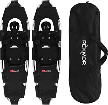 Photo 1 of PEXMOR 25'' lightweight Snowshoes for Men Women Youth Kids, Aluminum Alloy Terrain Snow Shoes with Adjustable Nylon Bindings & Carrying Tote Bag for Snowshoeing Hiking Climbing