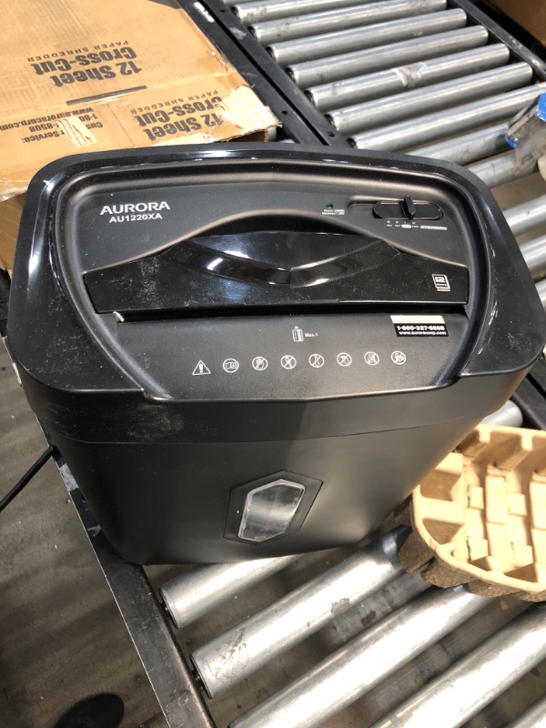 Photo 5 of Aurora AU1220XA 12 Sheet Crosscut Paper and Credit Card Shredder with 5.2 gal Wastebasket 12-Sheet Crosscut Shredder