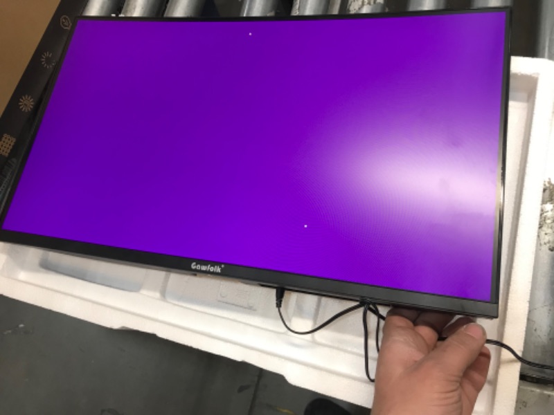 Photo 2 of Gawfolk 24” Curved Monitor 75Hz Full HD 1080P, Computer Display with AMD FreeSync HDMI VGA PC Monitor Ultra-Thin Zero Frame- Machine Black 24 inch 75Hz