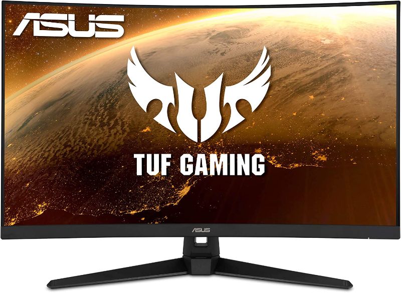 Photo 1 of ASUS TUF Gaming 32" 1080P Curved Monitor (VG328H1B) - Full HD, 165Hz (Supports 144Hz), 1ms, Extreme Low Motion Blur, Speaker, Adaptive-Sync, FreeSync Premium, VESA Mountable, HDMI, Tilt Adjustable
