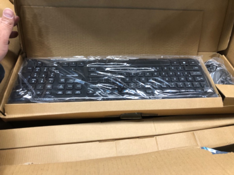 Photo 3 of Amazon Basics Wired Computer Keyboard and Wired Mouse , 10-Pack