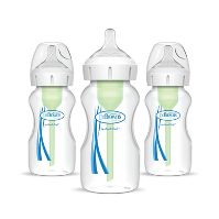 Photo 1 of Dr. Brown’s Natural Flow® Anti-Colic Options+™ Wide-Neck Baby Bottles 9 oz/270 mL, with Level 1 Slow Flow Nipple, 3 Pack, 0m+ 3 Pack, 9 oz