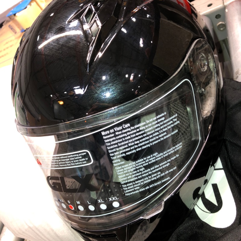 Photo 1 of GLX GX11 Compact Lightweight Full Face Motorcycle Street Bike Helmet with Extra Tinted Visor DOT Approved (Black, Small) Black Small