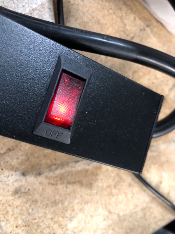 Photo 1 of 8 Outlets Metal Power Strip Wall Mountable Power Outlet with Long Extension Cord Heavy Duty, Aluminum Alloy Mount Power Socket 14AWG Power Cord, 15A 125V 1875W, Black (6 FT)
