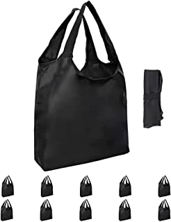 Photo 1 of 10 Pack Durable Folding Large Kitchen Reusable Shopping Bags with Handles Bulk